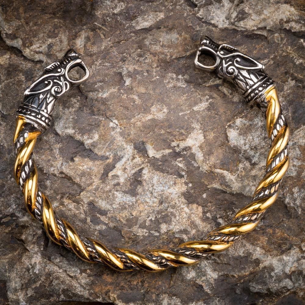 WorldNorse Nordisches Armband mit Doppelkopf-Drachen