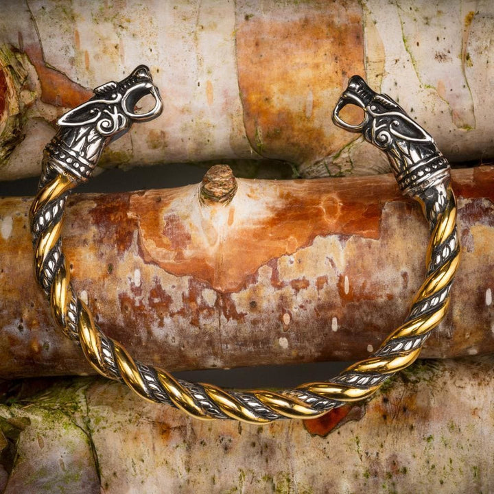 WorldNorse Nordisches Armband mit Doppelkopf-Drachen