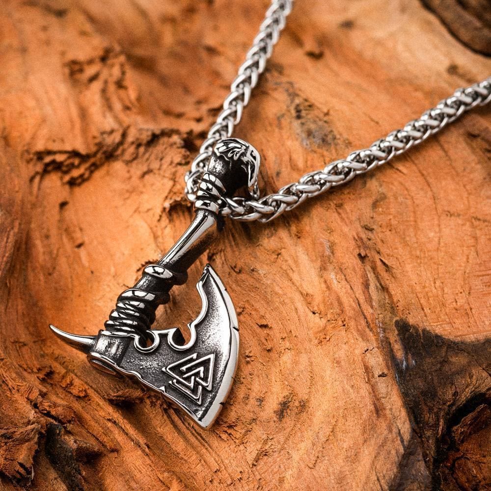WorldNorse Viking Valknut Axt Halskette