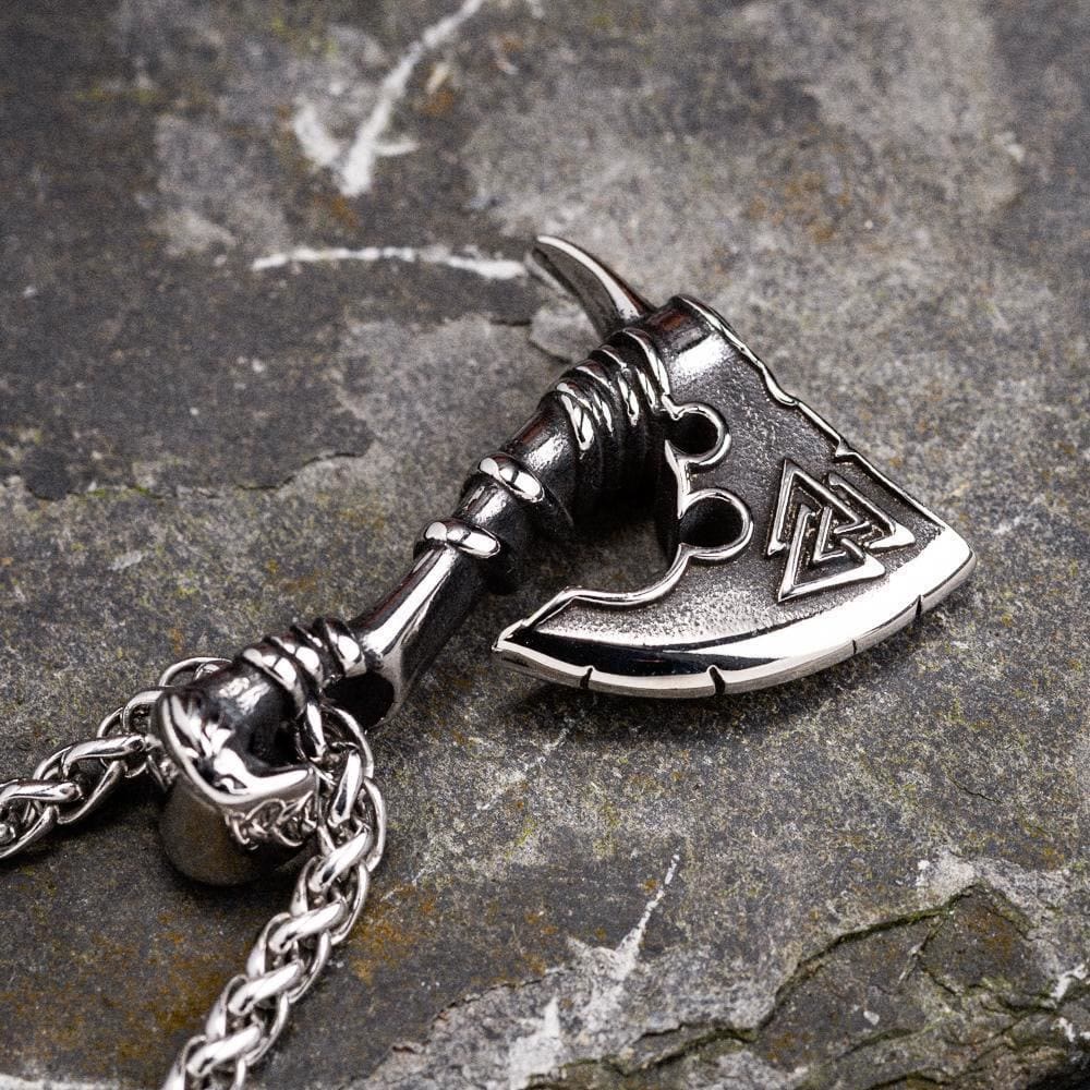 WorldNorse Viking Valknut Axt Halskette