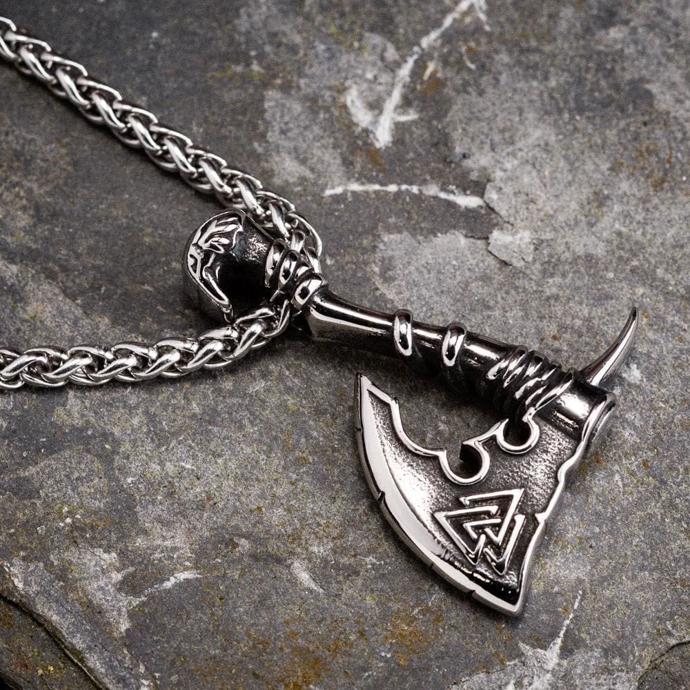WorldNorse Viking Valknut Axt Halskette