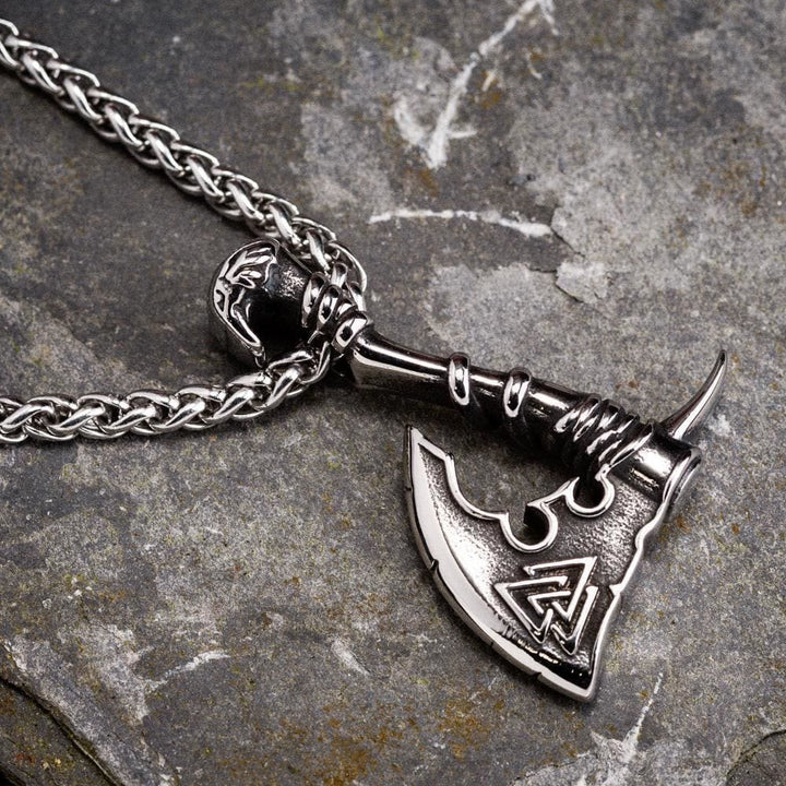 WorldNorse Viking Valknut Axt Halskette
