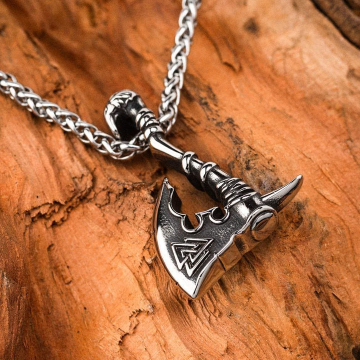 WorldNorse Viking Valknut Axt Halskette