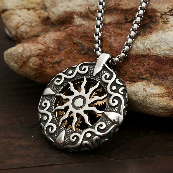 WorldNorse Nordische Rune Halskette mit hohlem Vegvisir