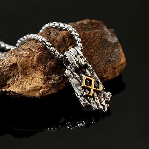 WorldNorse Vintage Nordische Rune Amulett-Halskette - Gold - image 0