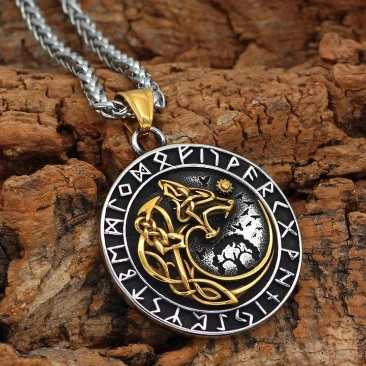 WorldNorse Wolf - Rune Halskette mit Wikinger- Fenrir