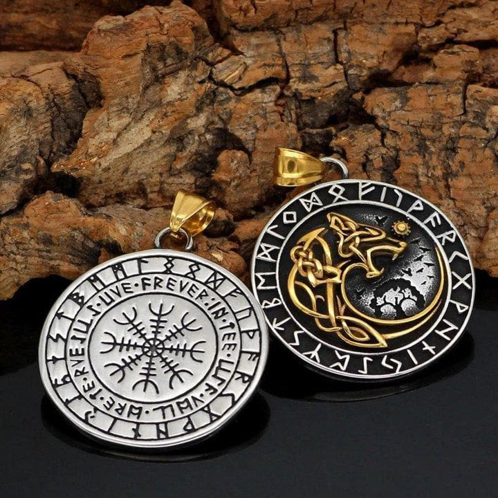 WorldNorse Wolf - Rune Halskette mit Wikinger- Fenrir
