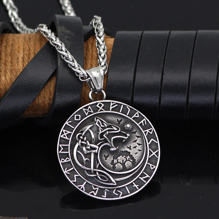 WorldNorse Wolf - Rune Halskette mit Wikinger- Fenrir