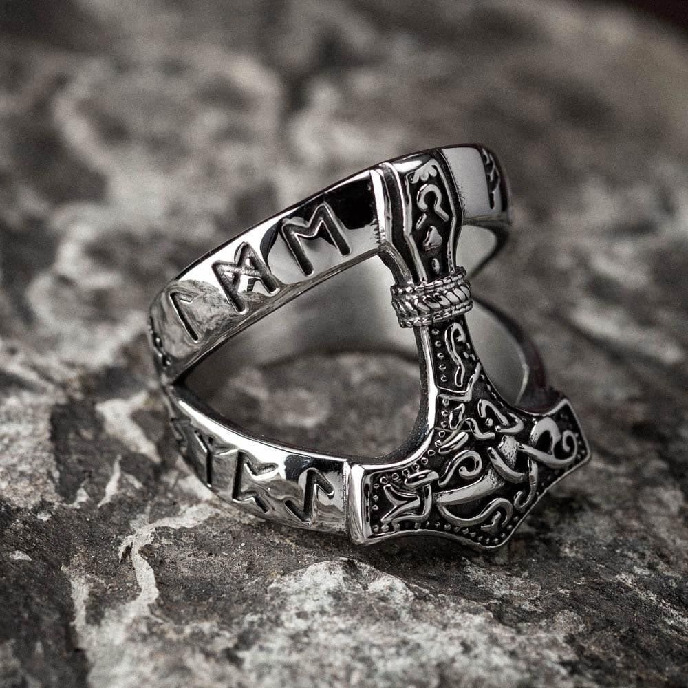 WorldNorse Bold Offener Wikinger-Hammerring Mjölnir