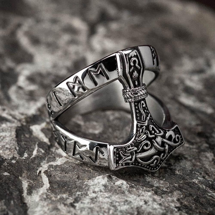 WorldNorse Bold Offener Wikinger-Hammerring Mjölnir