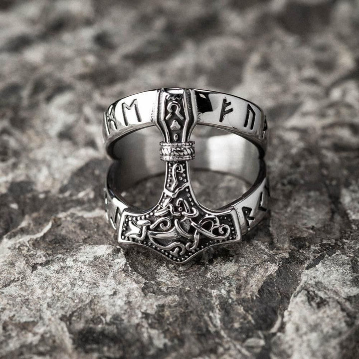 WorldNorse Bold Offener Wikinger-Hammerring Mjölnir