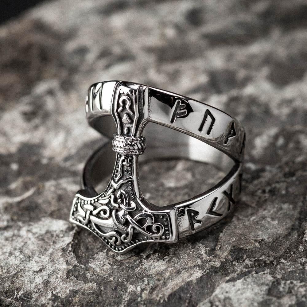 WorldNorse Bold Offener Wikinger-Hammerring Mjölnir