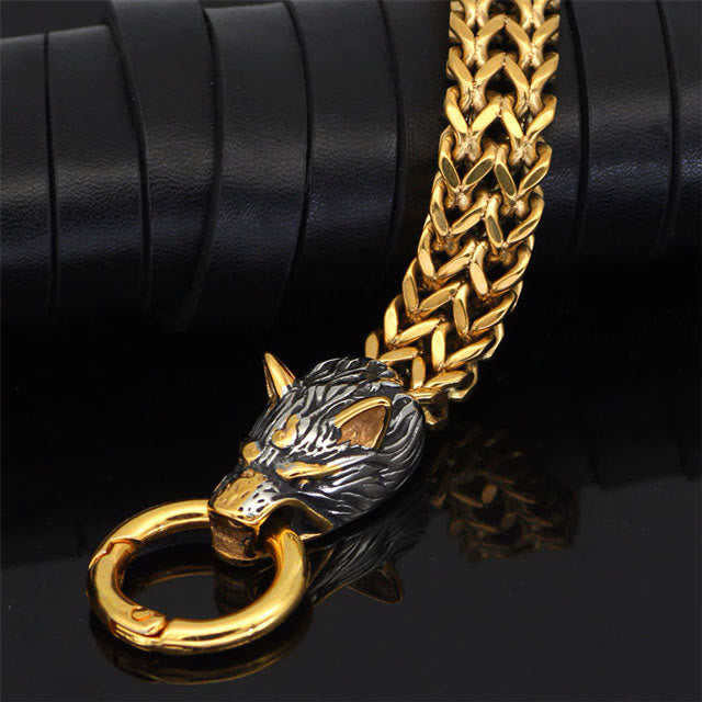 WorldNorse Nordic Fenrir Majestätisches Wolf -Kettenarmband