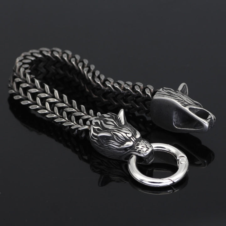 WorldNorse Nordic Fenrir Majestätisches Wolf -Kettenarmband