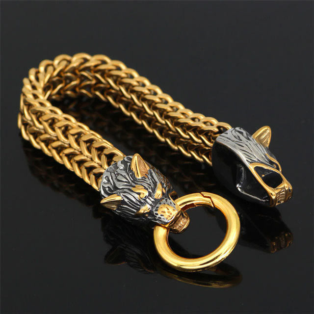 WorldNorse Nordic Fenrir Majestätisches Wolf -Kettenarmband