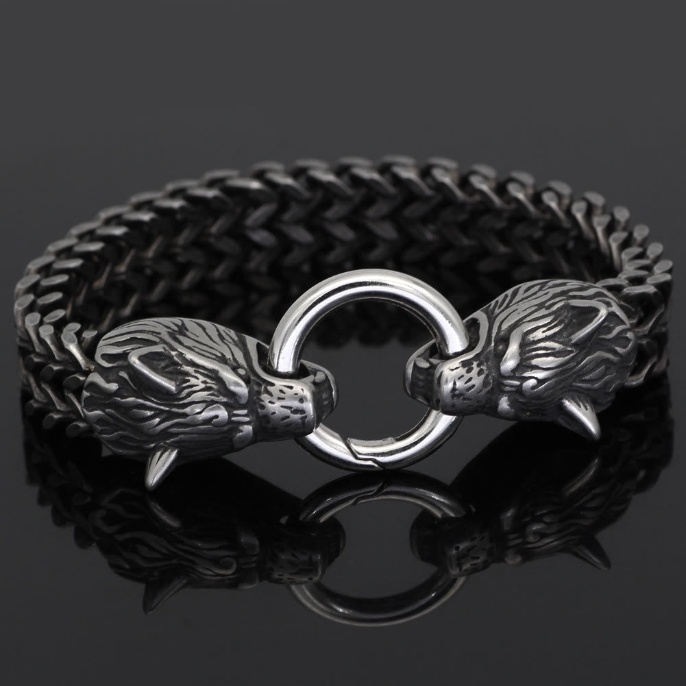 WorldNorse Nordic Fenrir Majestätisches Wolf -Kettenarmband