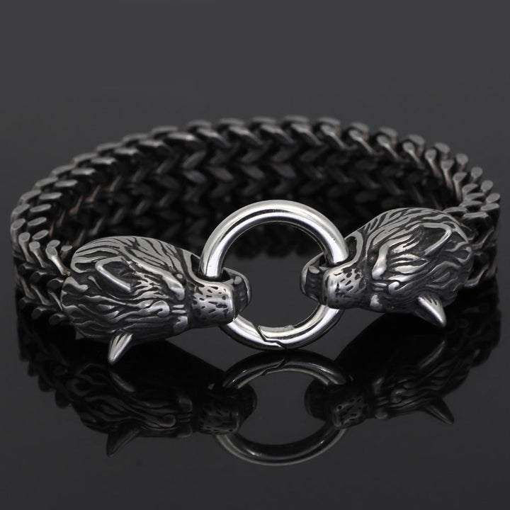 WorldNorse Nordic Fenrir Majestätisches Wolf -Kettenarmband
