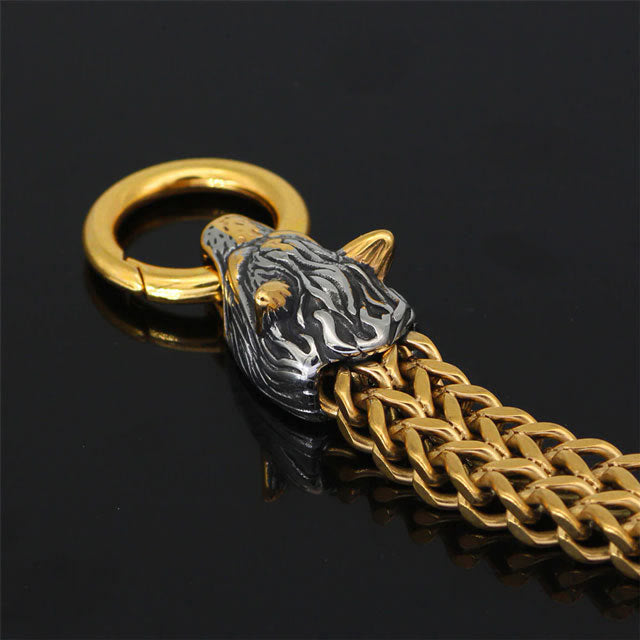 WorldNorse Nordic Fenrir Majestätisches Wolf -Kettenarmband