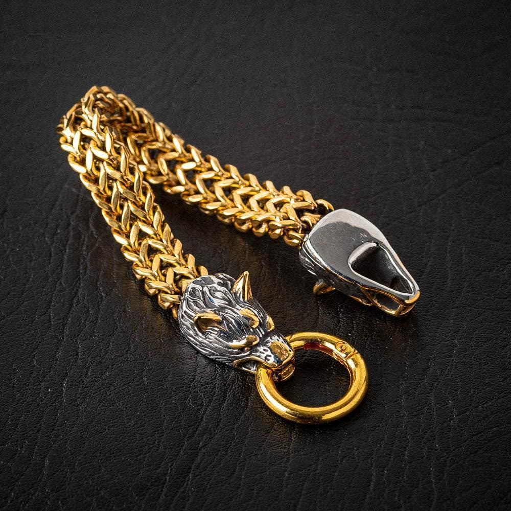 WorldNorse Nordic Fenrir Majestätisches Wolf -Kettenarmband