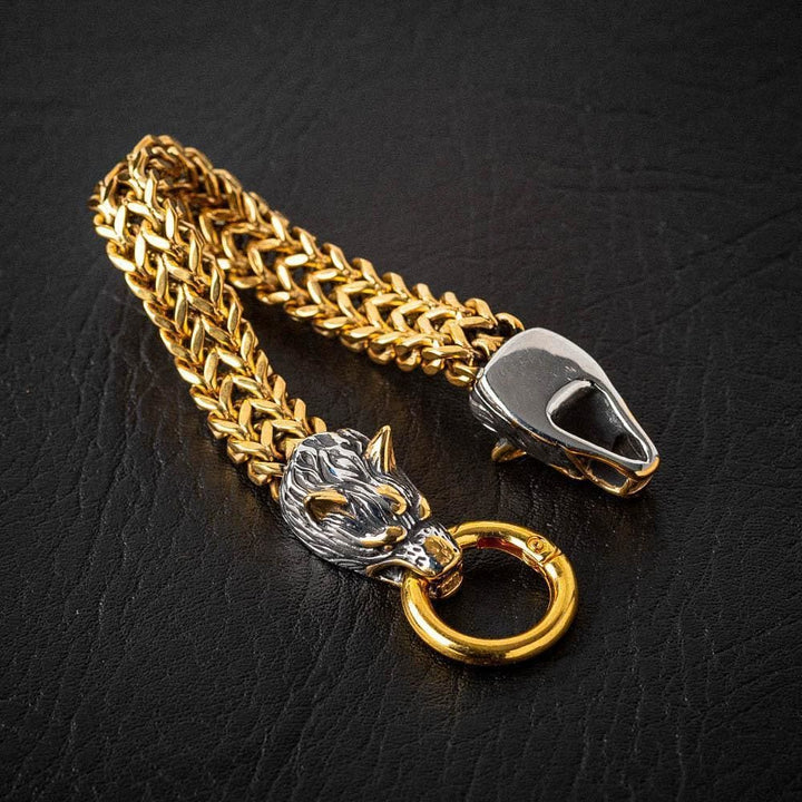 WorldNorse Nordic Fenrir Majestätisches Wolf -Kettenarmband