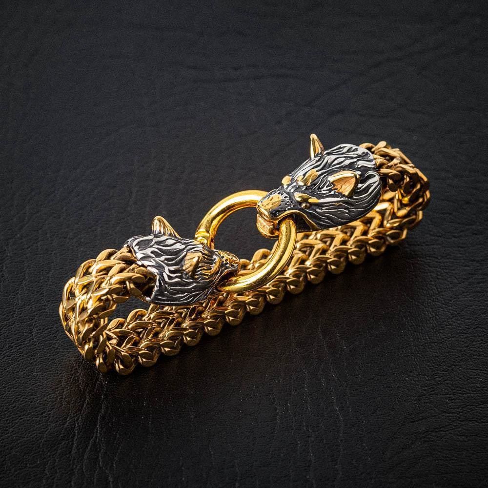 WorldNorse Nordic Fenrir Majestätisches Wolf -Kettenarmband