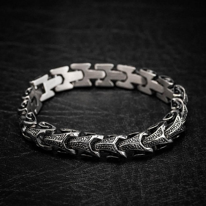 WorldNorse Vintage Drachenknochen Edelstahl Tierarmband