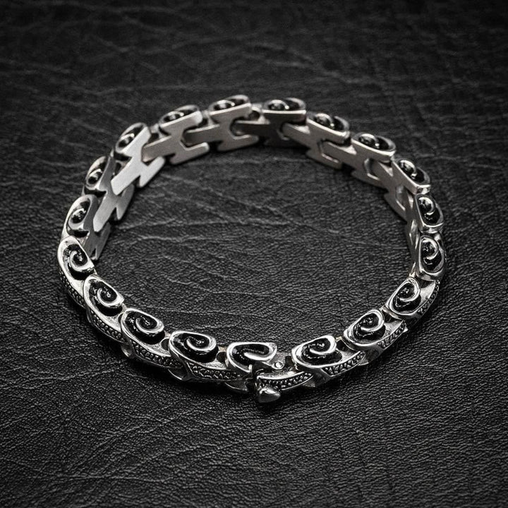 WorldNorse Vintage Drachenknochen Edelstahl Tierarmband