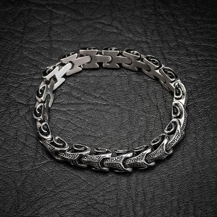 WorldNorse Vintage Drachenknochen Edelstahl Tierarmband