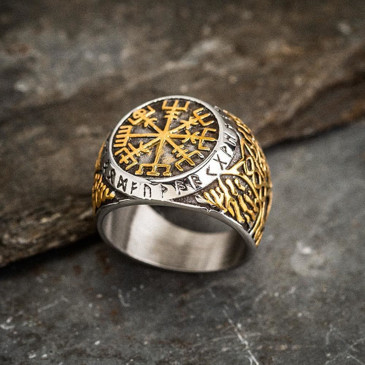 WorldNorse Nordic Vegvisir Kompass Navigation Wikinger Ring