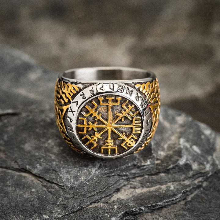 WorldNorse Nordic Vegvisir Kompass Navigation Wikinger Ring