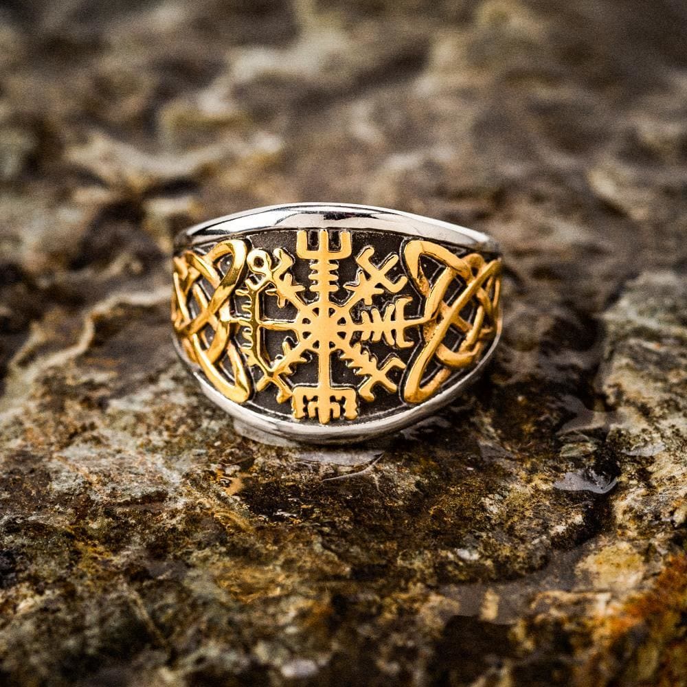 WorldNorse Punk Retro Vegvisir und Keltischer Knoten