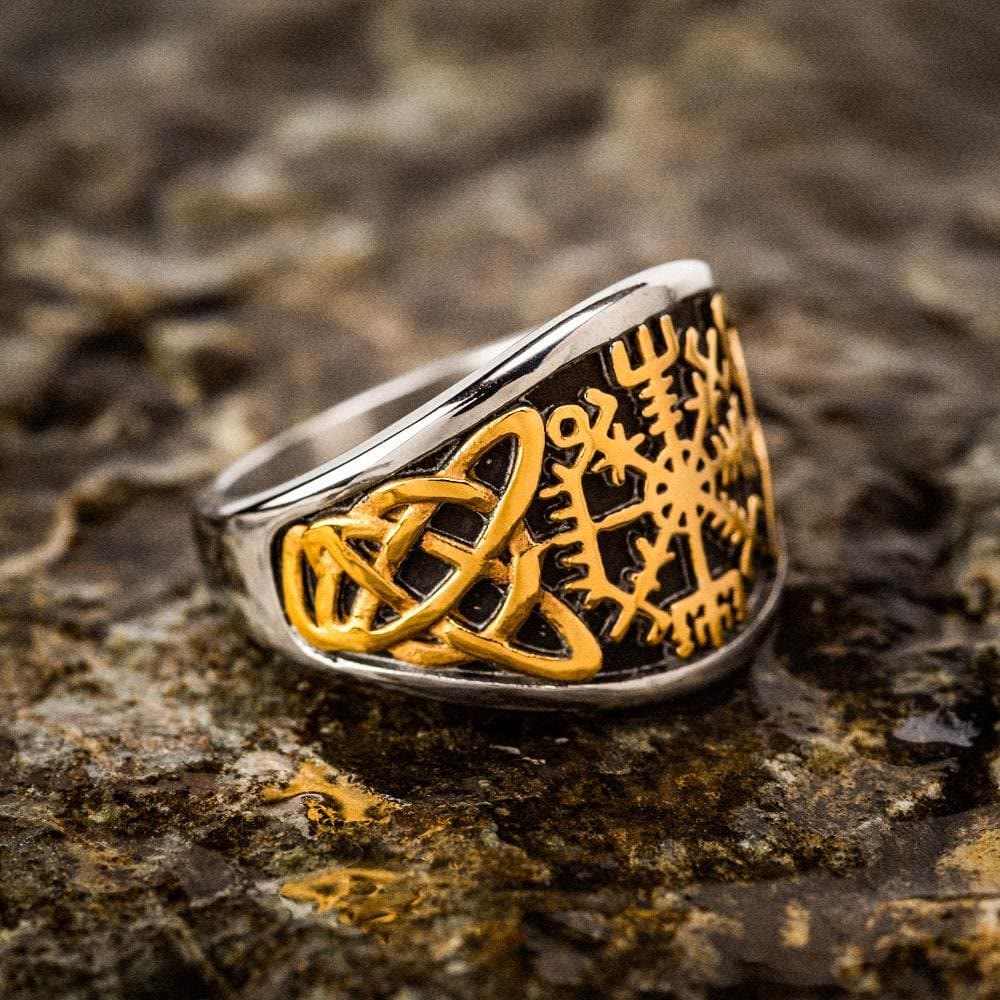 WorldNorse Punk Retro Vegvisir und Keltischer Knoten