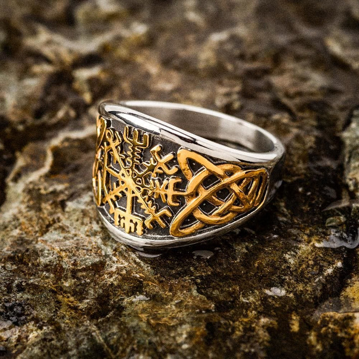 WorldNorse Punk Retro Vegvisir und Keltischer Knoten