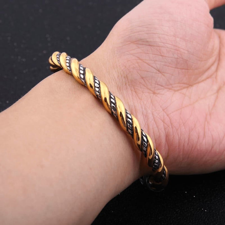 WorldNorse Spiral-Armband mit Raven und Perlen von Jormungandr