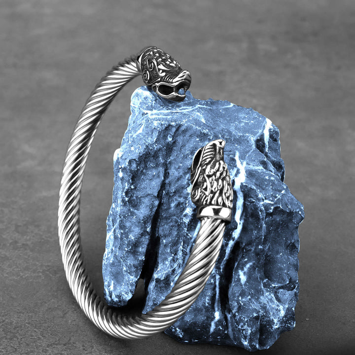 WorldNorse Offenes Armband mit Nordischer Drache
