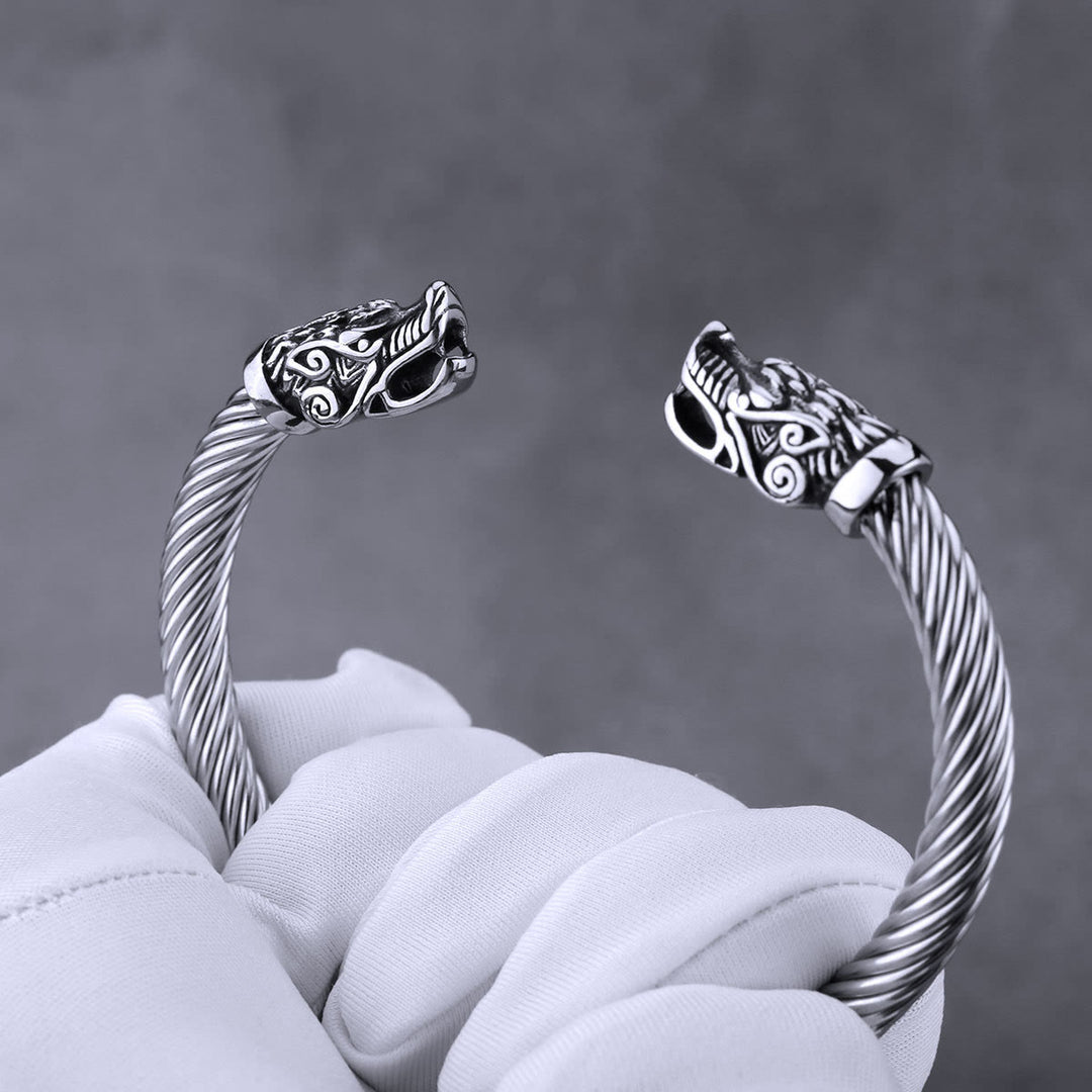 WorldNorse Offenes Armband mit Nordischer Drache