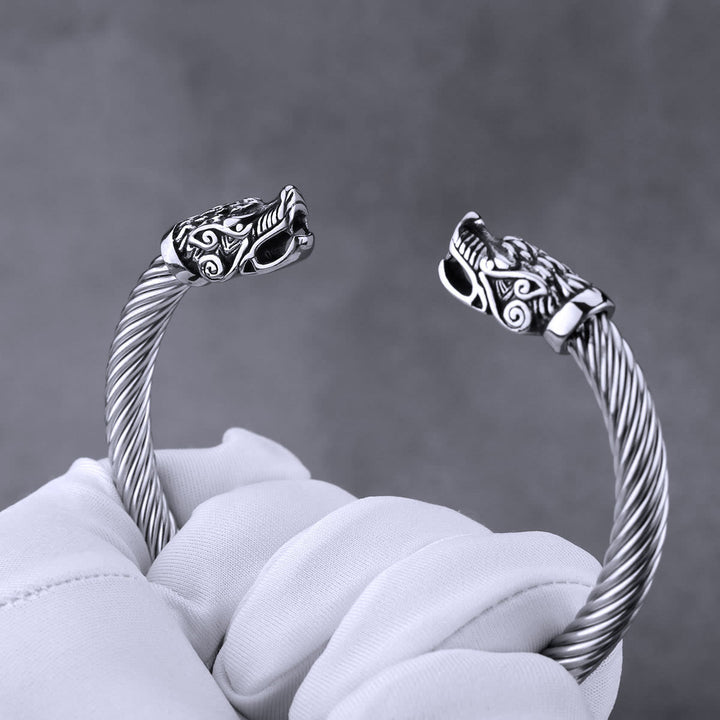 WorldNorse Offenes Armband mit Nordischer Drache