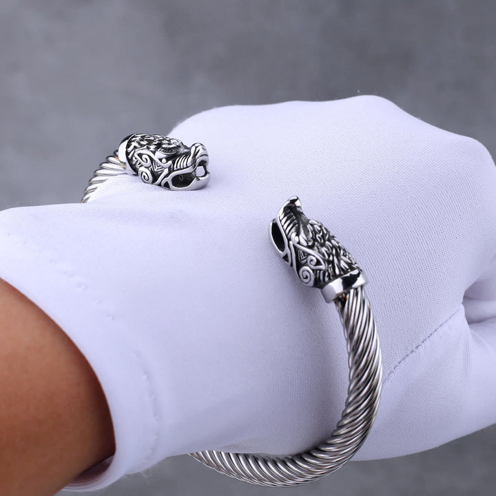 WorldNorse Offenes Armband mit Nordischer Drache