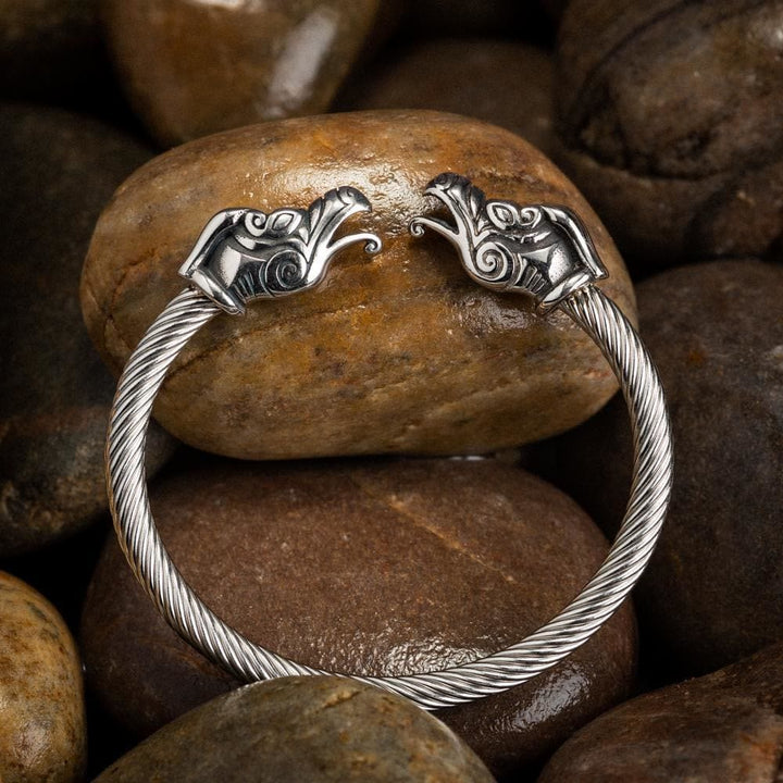 WorldNorse Offenes Armband mit Nordischer Drache