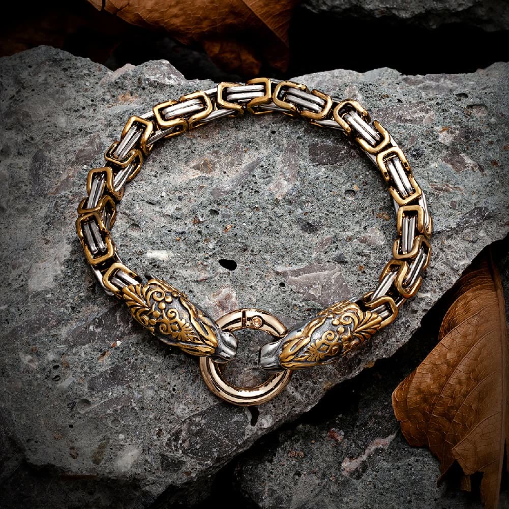 WorldNorse Herren-Armband mit Wolf - Gold - image 0