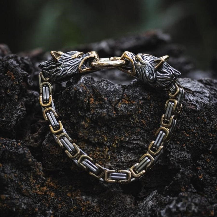 WorldNorse Nordic Geri und Freki Wölfe Armband