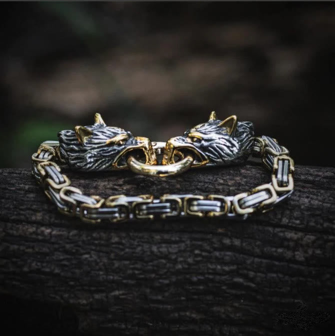 WorldNorse Nordic Geri und Freki Wölfe Armband