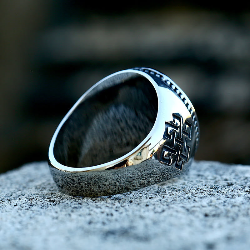WorldNorse Vintage Edelstahlring mit Lebensbaum