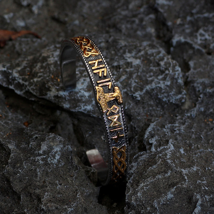 WorldNorse Keltischer Knoten Mjölnir Runen Edelstahl Wikinger Armband