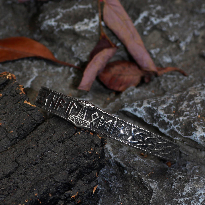 WorldNorse Keltischer Knoten Mjölnir Runen Edelstahl Wikinger Armband
