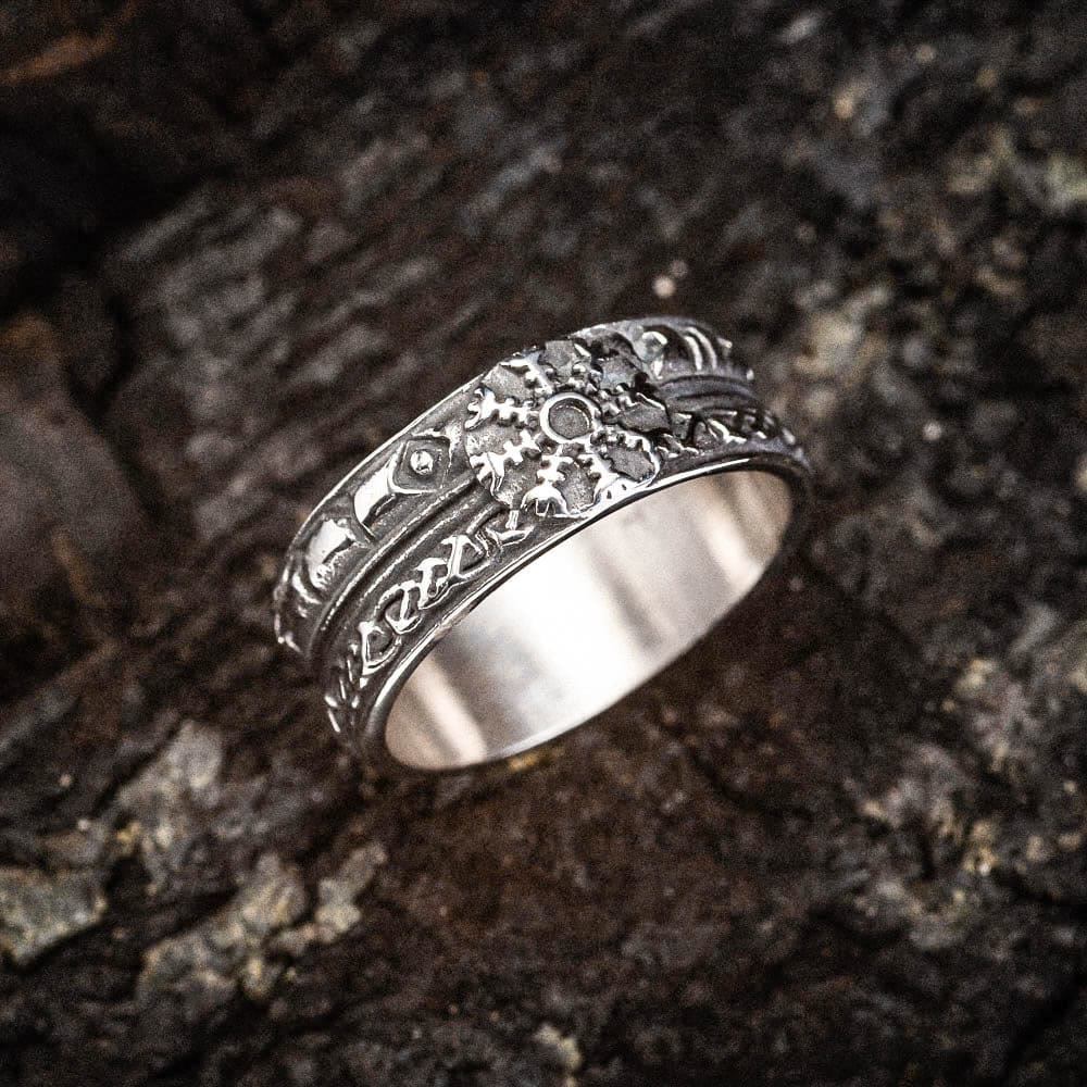 WorldNorse Helm der Ehrfurcht Edelstahl mit keltischem Design Ring