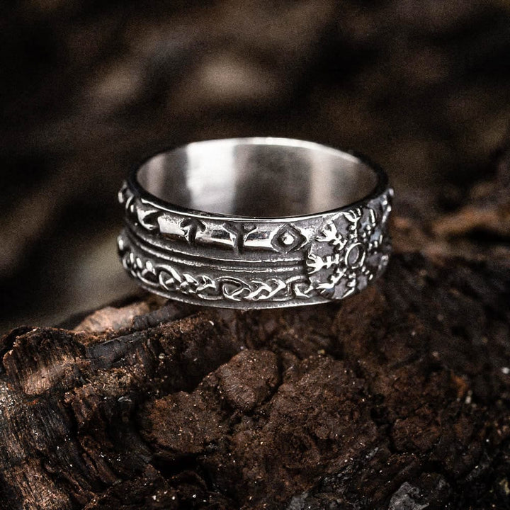 WorldNorse Helm der Ehrfurcht Edelstahl mit keltischem Design Ring