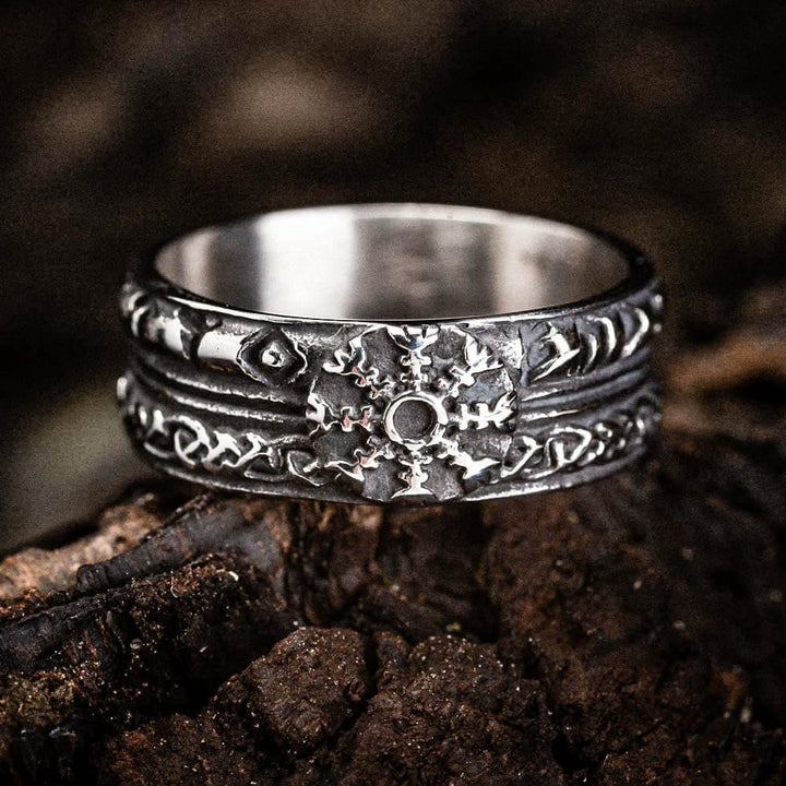 WorldNorse Helm der Ehrfurcht Edelstahl mit keltischem Design Ring