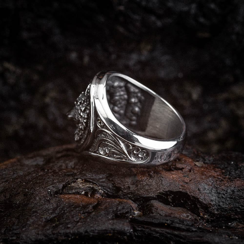 WorldNorse Wikinger-Krieger-Wölfe-Muster-Prägungsring