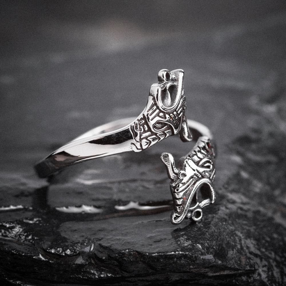 WorldNorse Nordischer Krieger Verstellbarer Jormungand-Ring